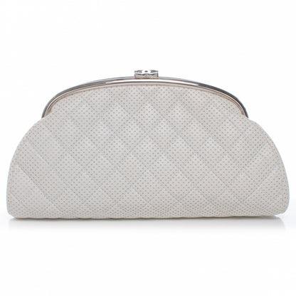 Chanel Lambskin Perforated Timeless Clutch White 1 of 7