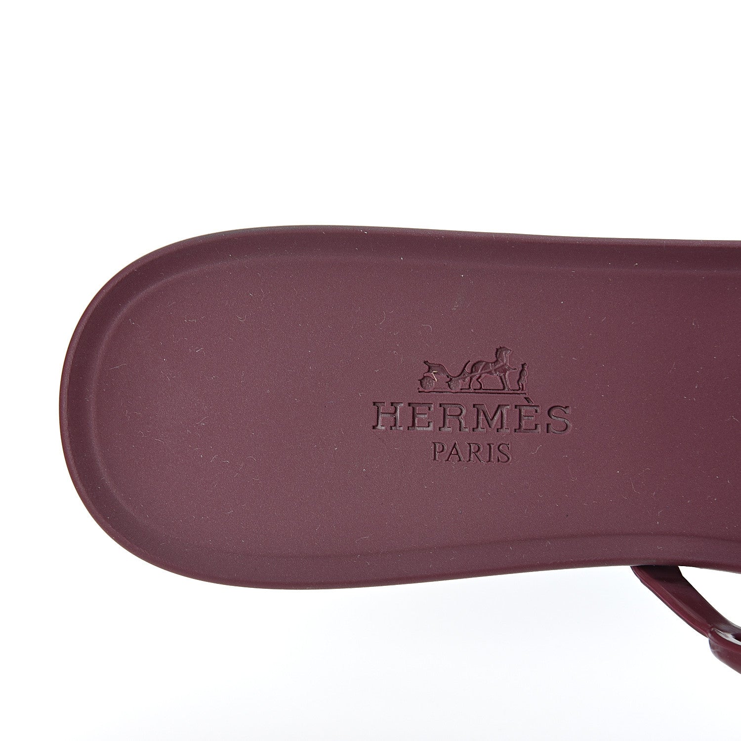 Hermes Rubber Chaine d'Ancre Rivage Sandals 37 Bordeaux 6 of 9