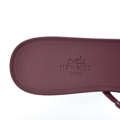 Hermes Rubber Chaine d'Ancre Rivage Sandals 37 Bordeaux 6 of 9