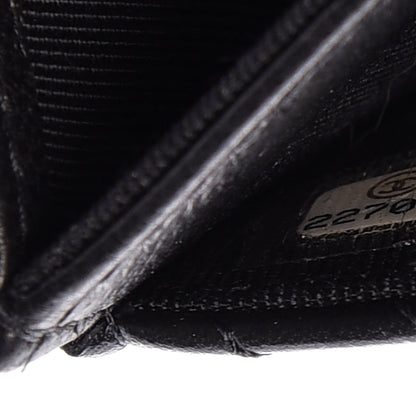 Chanel Aged Calfskin Chevron Quilted Card Holder Wallet So Black 8 of 13