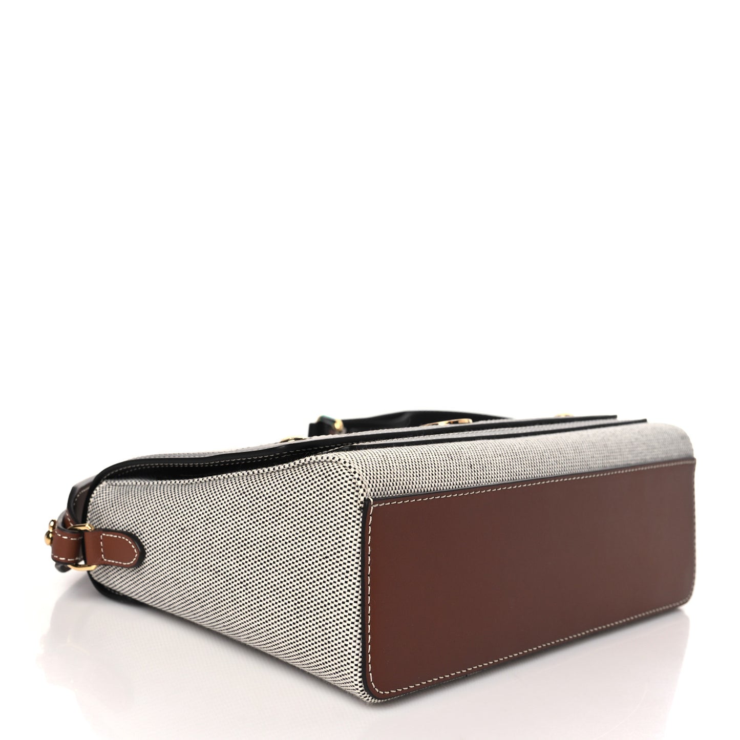 Canvas Horseferry Print Note Crossbody Bag Grey Black