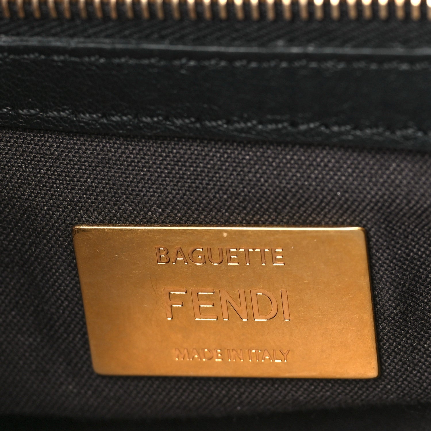 Fendi Shearling Vitello Dolce Macro FF 1974 Baguette Tobacco Black 5 of 7