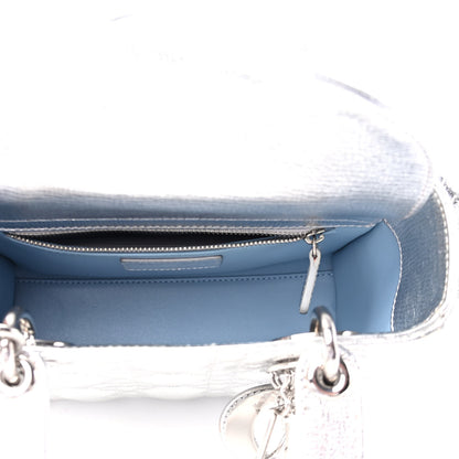 Christian Dior Metallic Grained Calfskin Cannage Small Lucky Badges My Lady Dior Silver 4 of 5