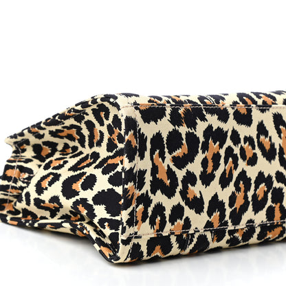 Marc Jacobs Cotton Canvas Leopard Print Medium The Traveler Tote Bag 7 of 9