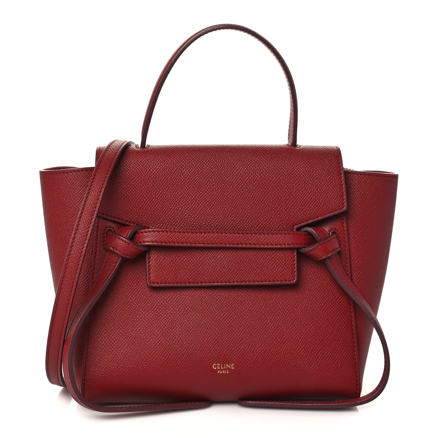 Celine Grained Calfskin Nano Belt Bag Burgundy 1 of 7