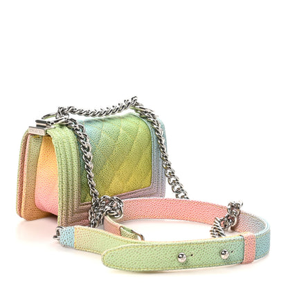 Chanel Caviar Quilted Mini Cuba Rainbow Boy Flap  Pink Multicolor 3 of 10
