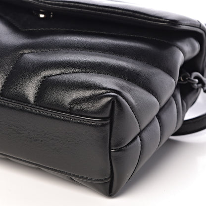 Saint Laurent Calfskin Y Quilted Monogram Toy Loulou Crossbody Bag Black 9 of 10