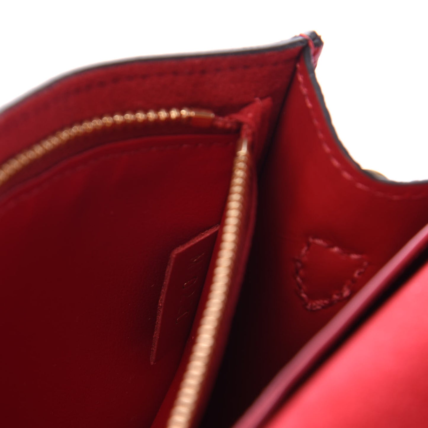 Damier Ebene Croisette Chain Wallet Scarlet