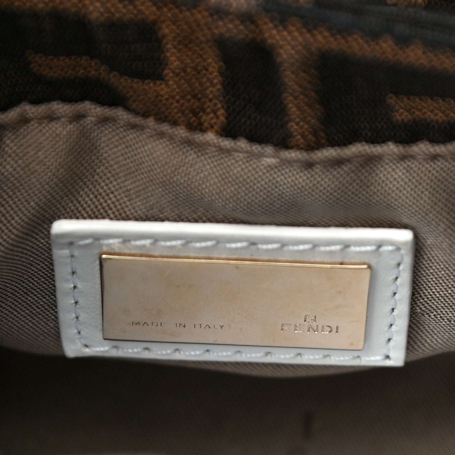 Fendi Zucca Cuoio Lucido Mini Chef Shoulder Bag Tobacco White 6 of 12