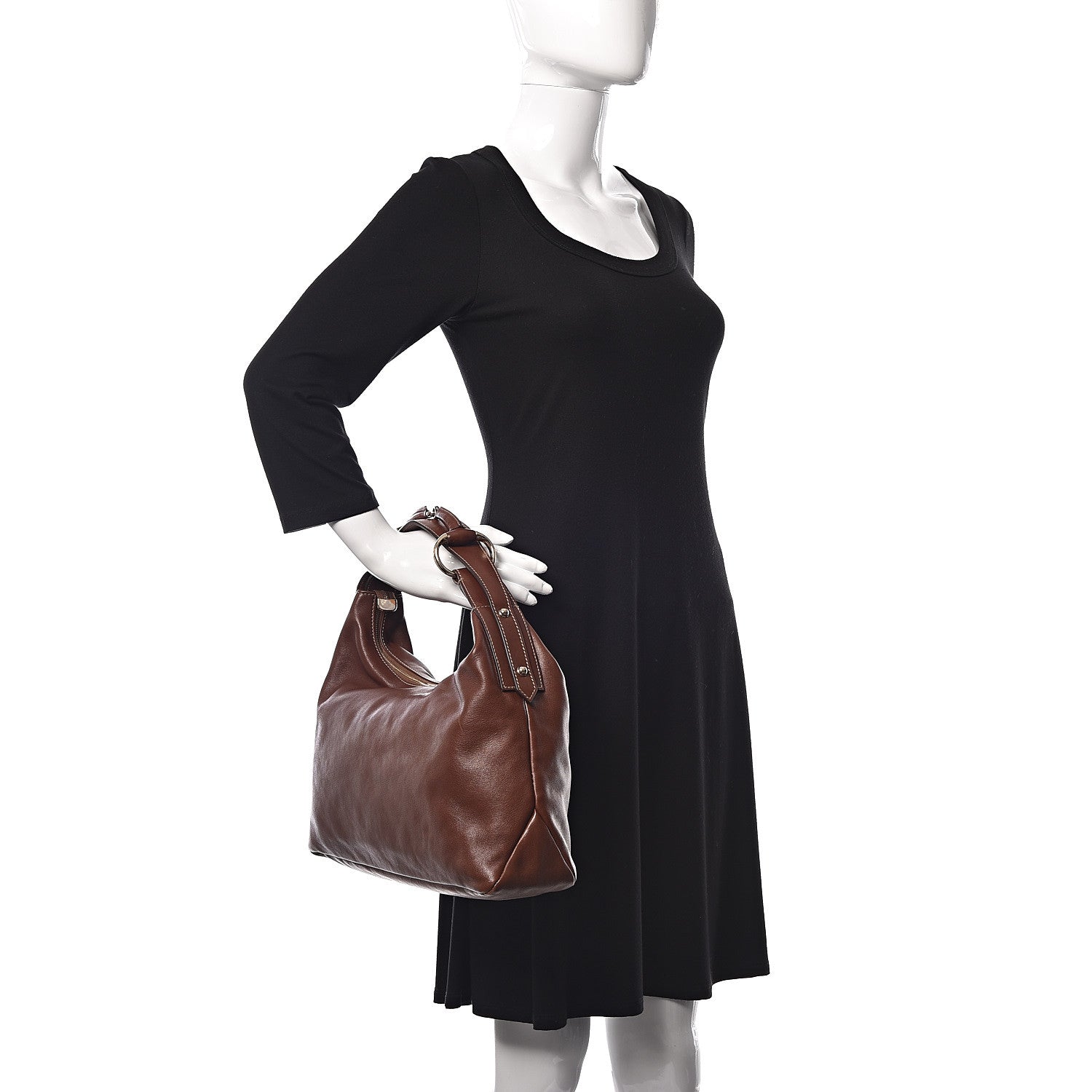 Gucci Calfskin Medium Horsebit Chain Hobo Brown 2 of 10