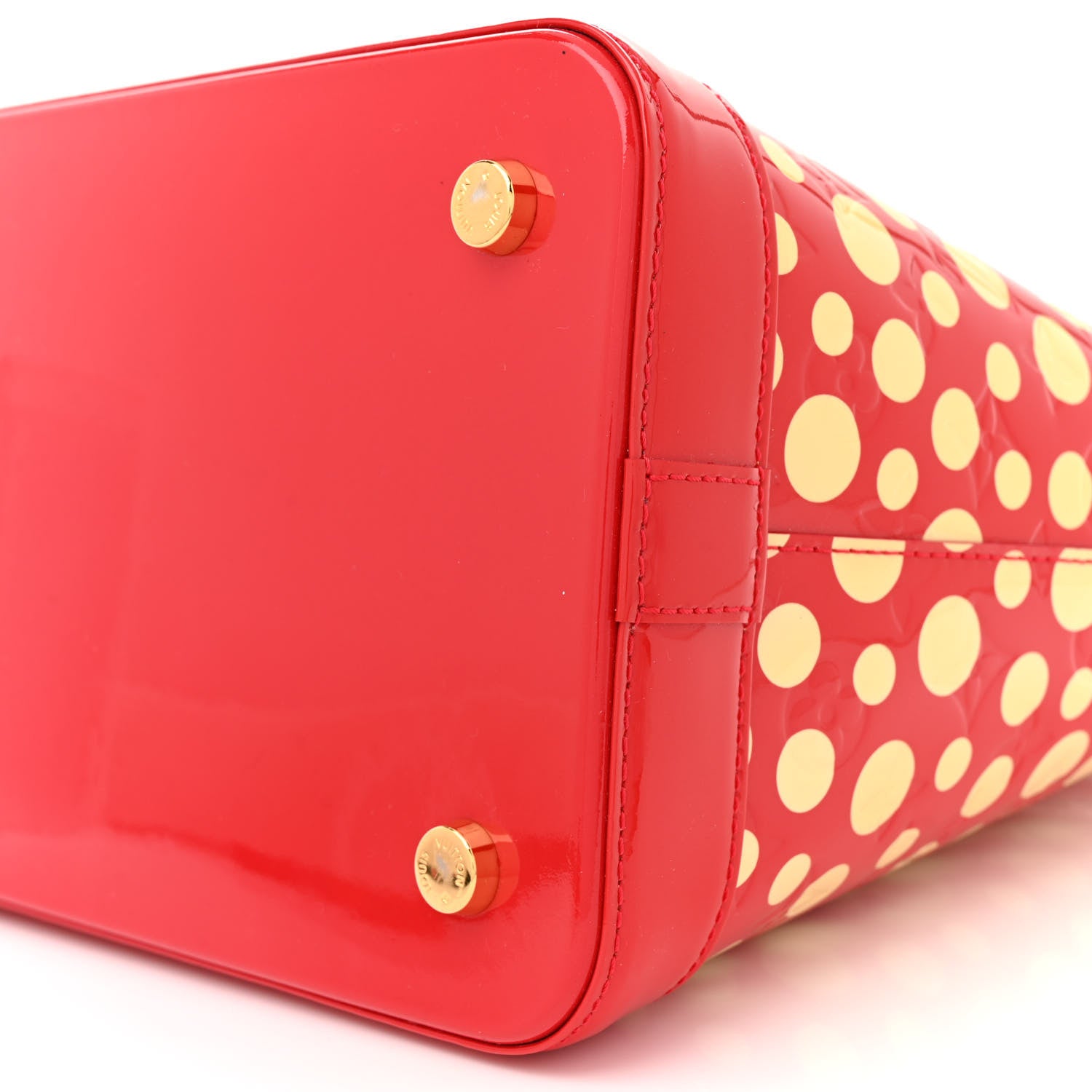 Louis Vuitton Vernis Kusama Infinity Dots Lockit MM Red 10 of 11