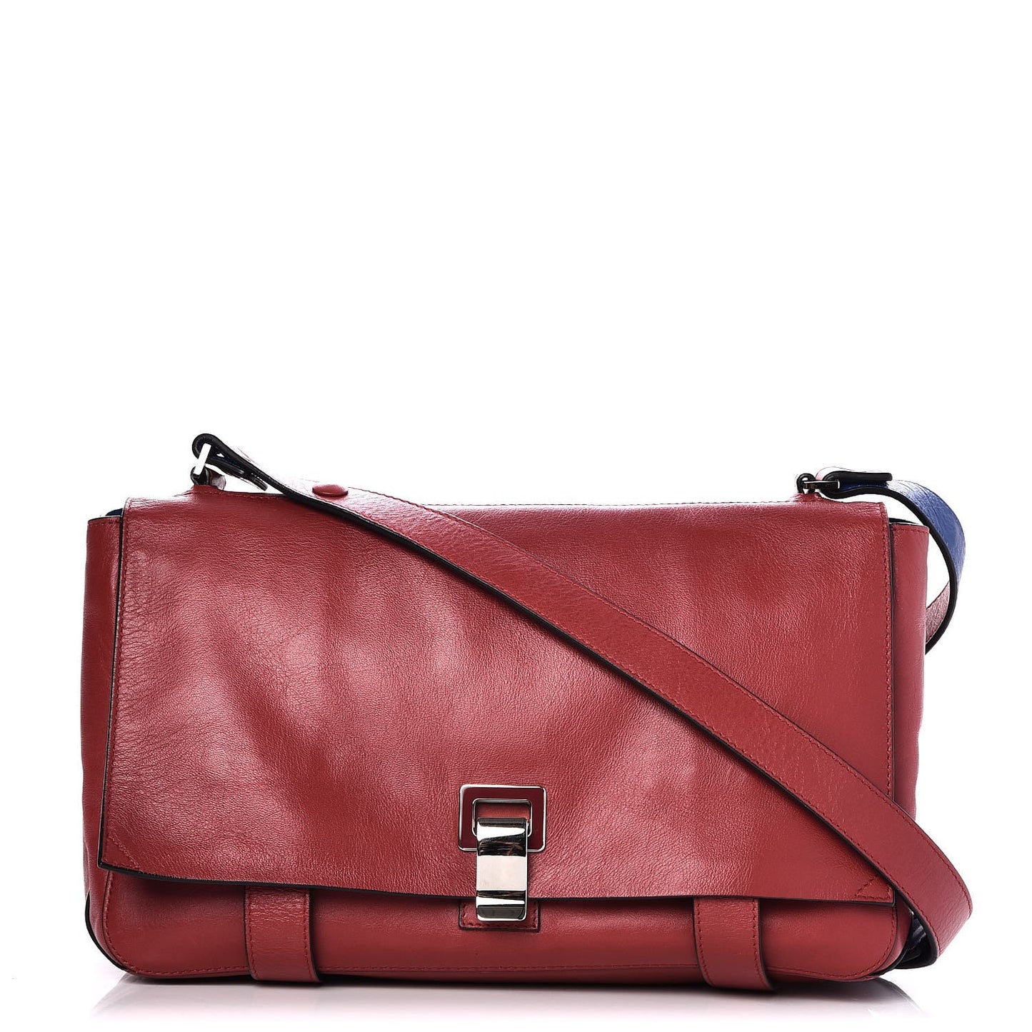 Calfskin Double Sided PS Courier Bag Red