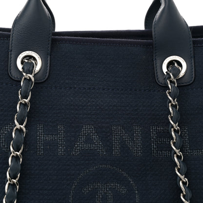 Chanel Mixed Fibers Calfskin Medium Deauville Tote Dark Blue 9 of 13