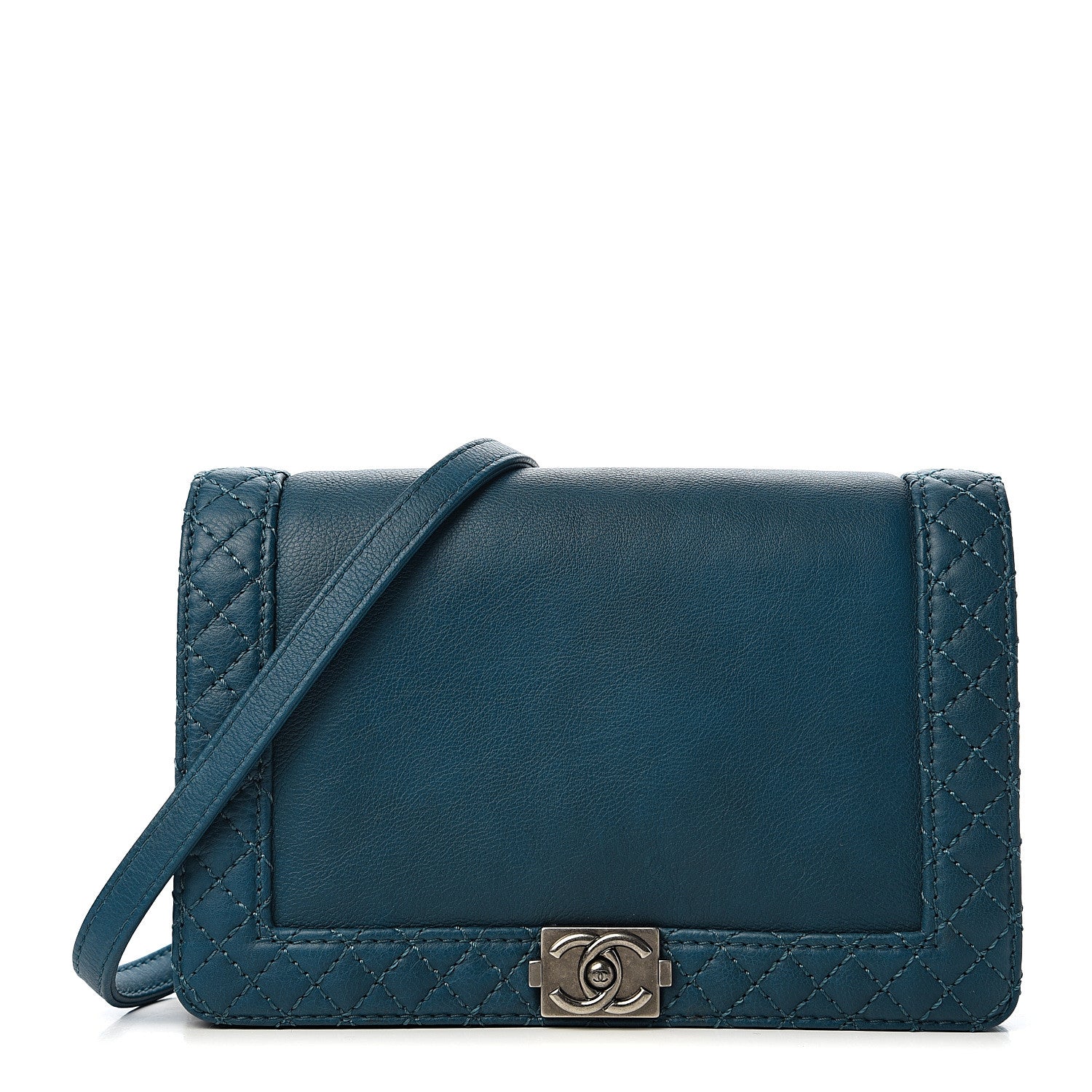 Chanel Calfskin Small Boy Reverso Flap Dark Blue 1 of 12