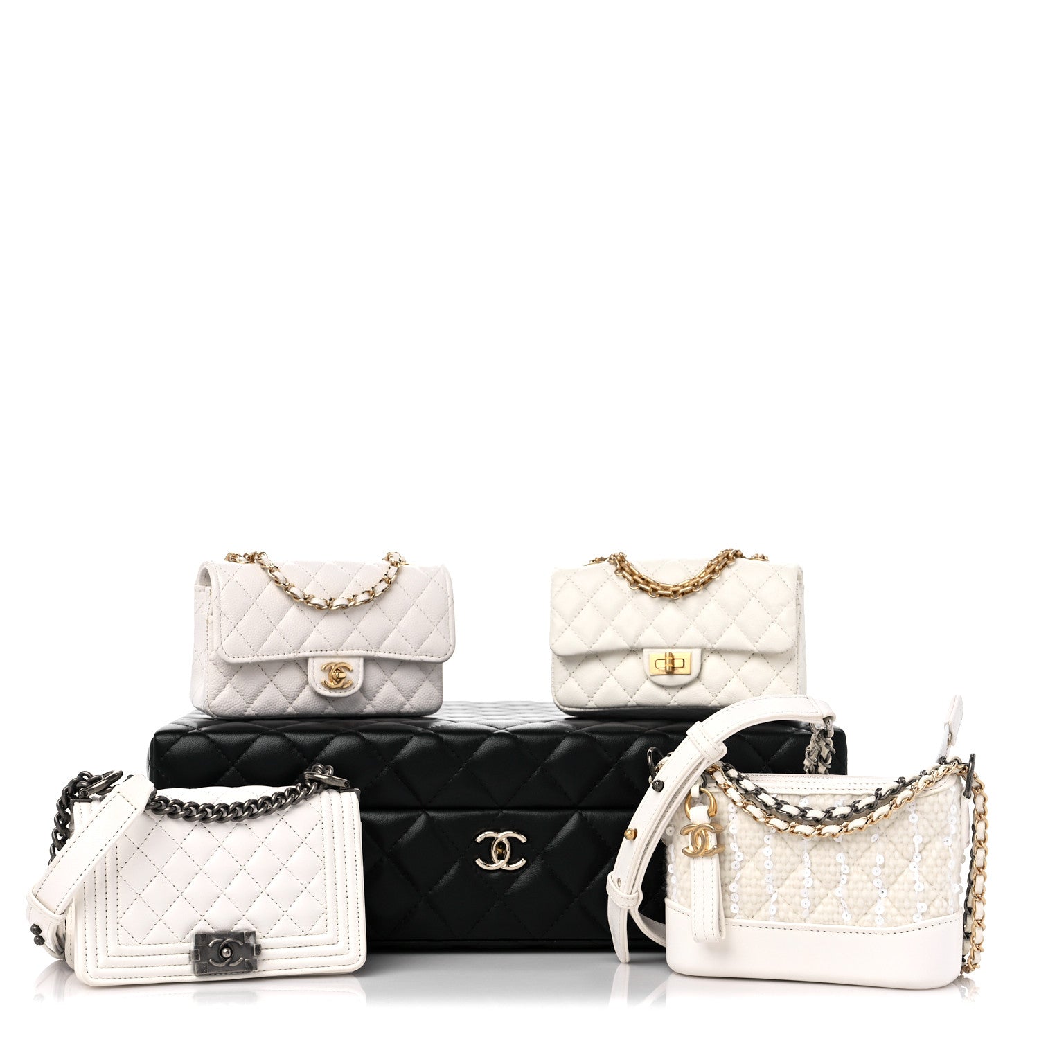 Chanel Lambskin Calfskin Tweed Success Story Set of 4 Minis Bags White 1 of 44