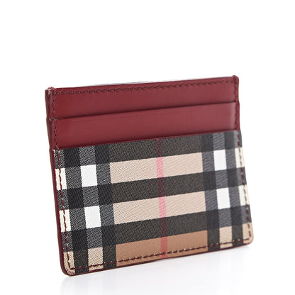 Burberry Smooth Calfskin Vintage Check Sandon Card Case Crimson 2 of 7