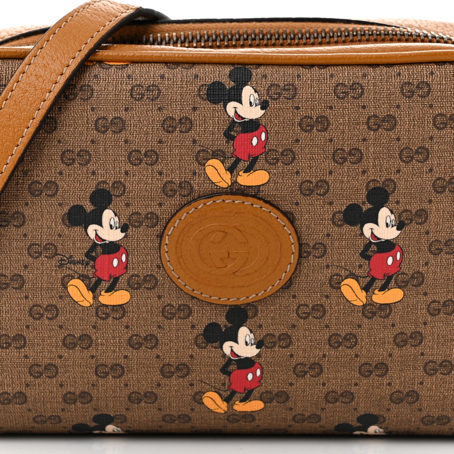 Gucci X DISNEY Mini Vintage GG Supreme Monogram Mickey Mouse Shoulder Bag Beige Vintage Sun Oil 8 of 11