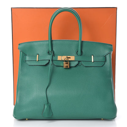 Hermes Taurillon Clemence Birkin 35 Vert Vertigo 35 of 35