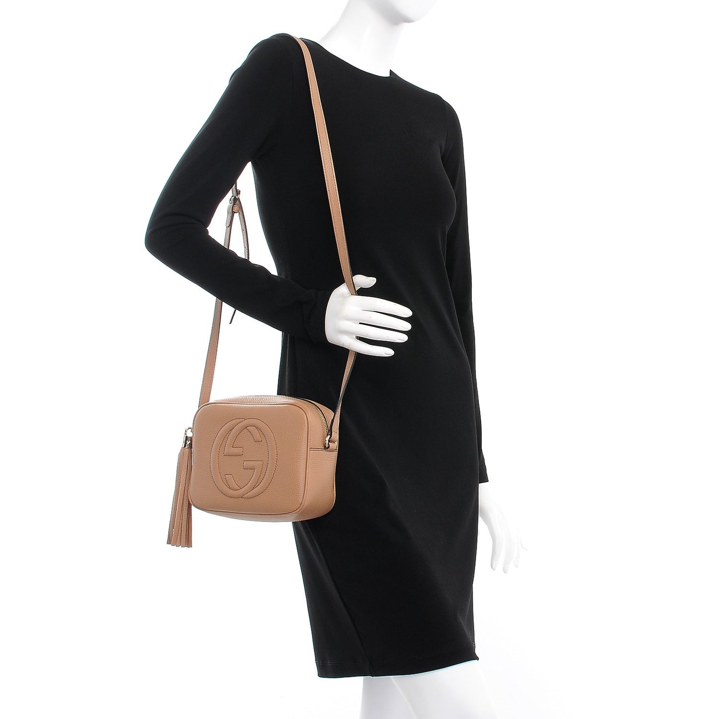 Pebbled Calfskin Small Soho Disco Bag Camelia