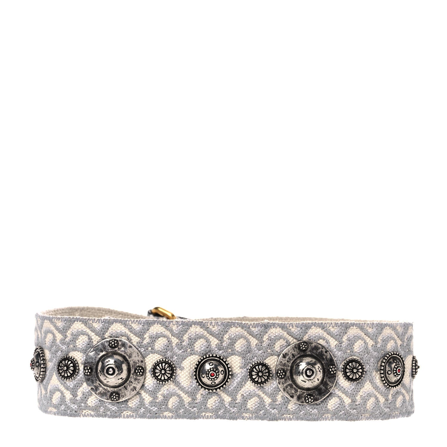 Christian Dior Oblique Studded Shoulder Strap Gris Multicolor 2 of 6