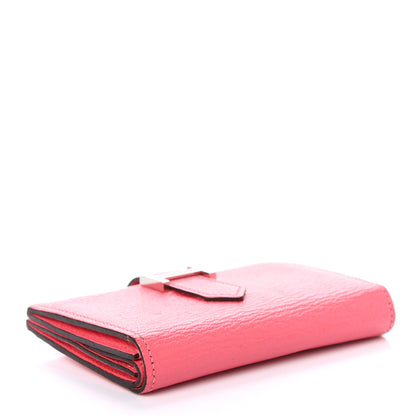 Hermes Chevre Mysore Mini Bearn Wallet Rose Lipstick 4 of 9