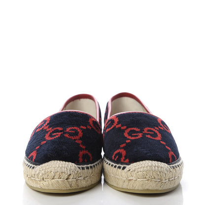 Gucci Terry Cloth GG Monogram Espadrilles 38.5 Blue Red 2 of 10