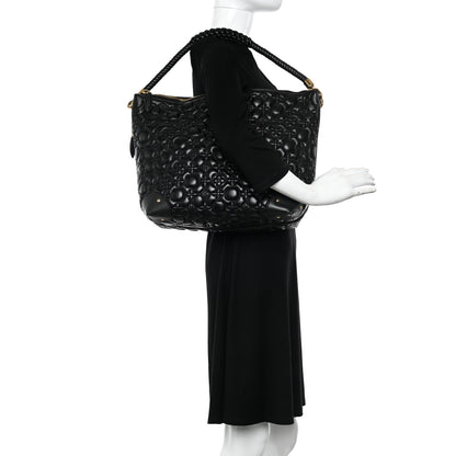 Louis Vuitton Lambskin Quilted Flowers Triangle Softy Black 2 of 10