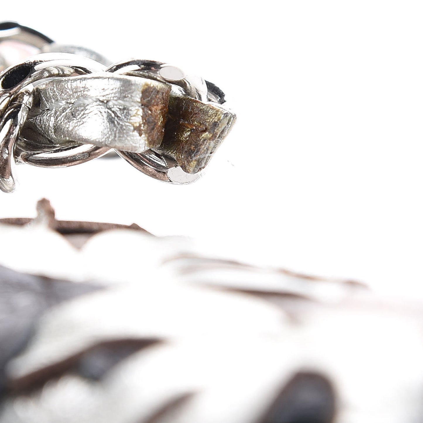 Metallic Crackled Calfskin Medium CC Mix Flap Silver Gold