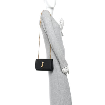 Saint Laurent Grain De Poudre Small Monogram Kate Satchel Black 2 of 10
