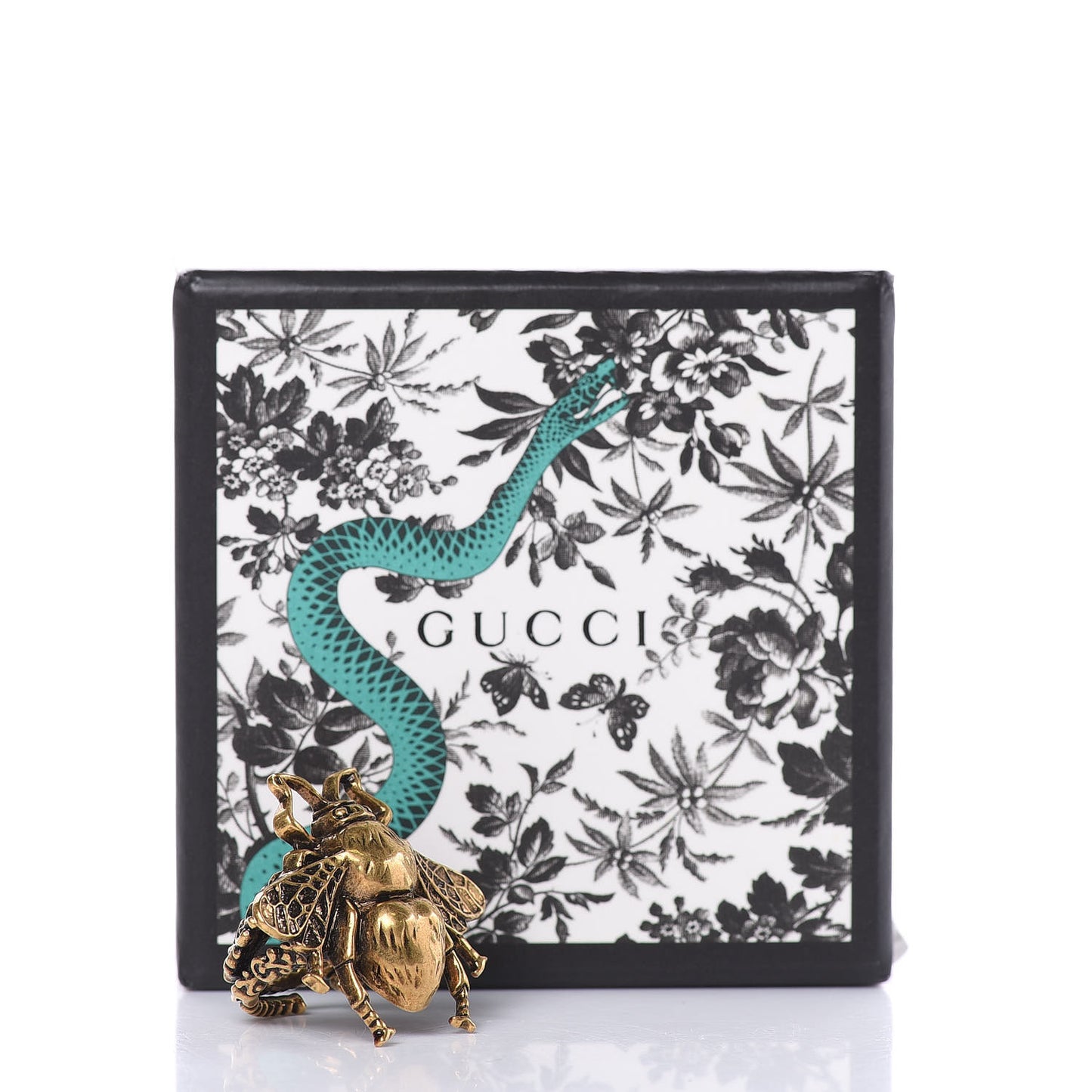 Metal Enamel Bee Ring 6.5 Aged Gold
