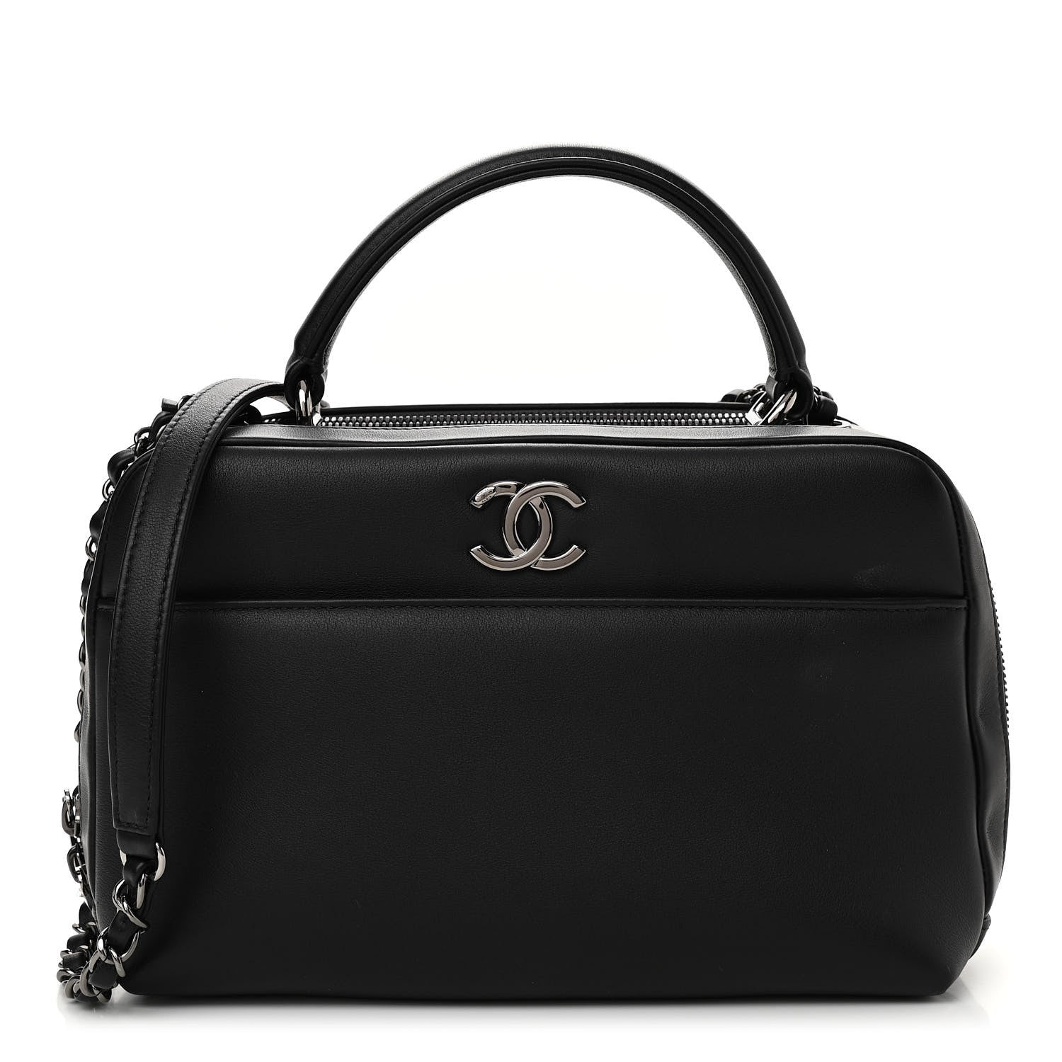 Chanel Calfskin Small Trendy CC Bowling Bag Black 1 of 11
