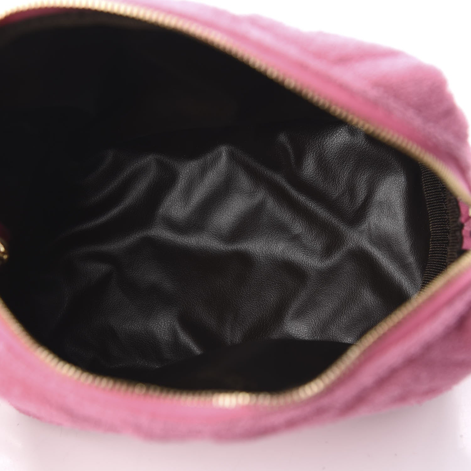 Fendi Terry Cloth Vitello Century Matte FF 1974 Embossed Small Trapezoid Beauty Pouch Lollypop 4 of 7