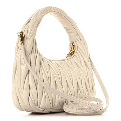 Miu Miu Nappa Matelasse Small Wander Hobo White 2 of 8