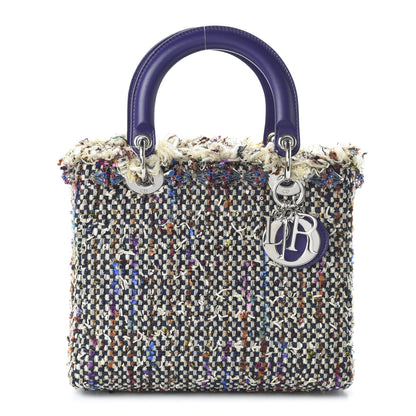 Christian Dior Tweed Fringe Medium Lady Dior Purple 1 of 9