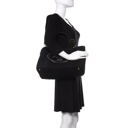 Prada Canapa Logo Tote Black 2 of 12