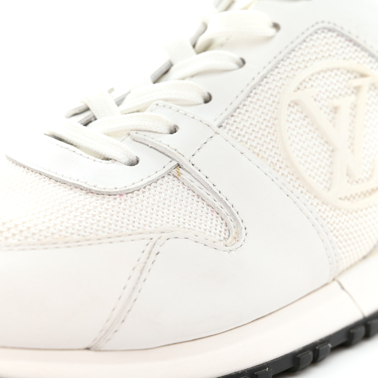 Calfskin Mesh Run Away Sneakers 37 White