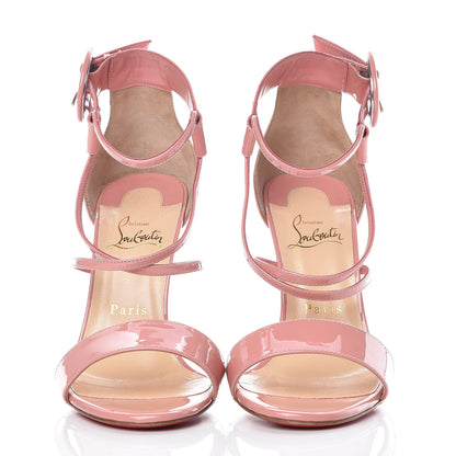 Christian Louboutin Patent Calfskin Choca 100 Sandals 38.5 Guimauve 2 of 12