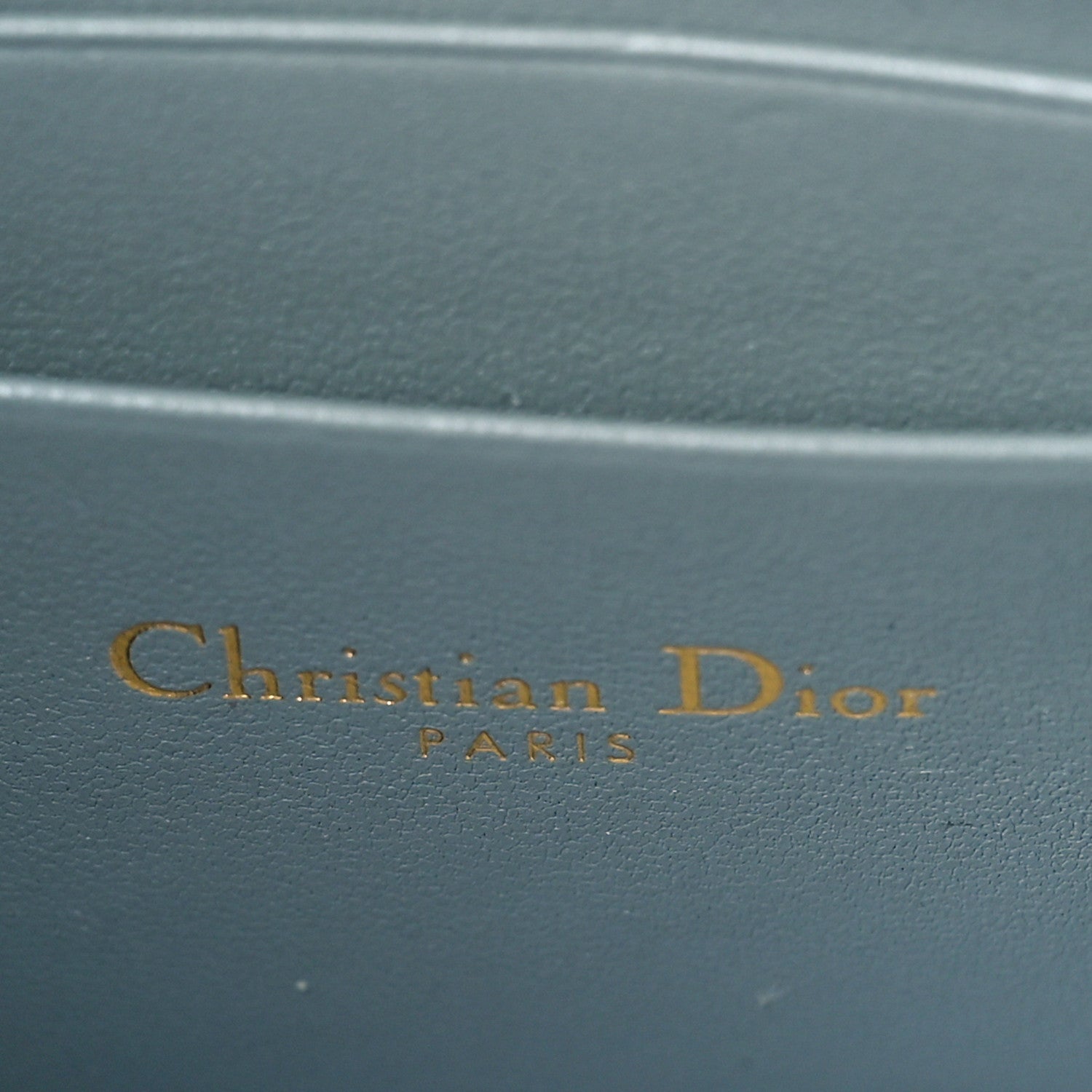 Christian Dior Calfskin Cannage Caro Zipped Pouch With Chain Cloud Blue 6 of 9