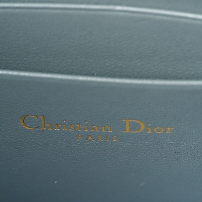 Christian Dior Calfskin Cannage Caro Zipped Pouch With Chain Cloud Blue 6 of 9