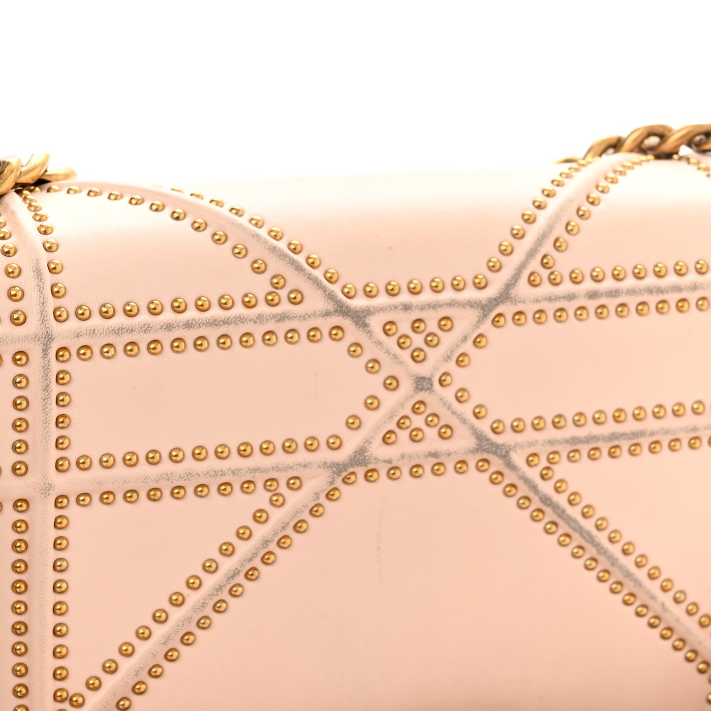 Lambskin Studded Medium Diorama Flap Bag Rose Poudre