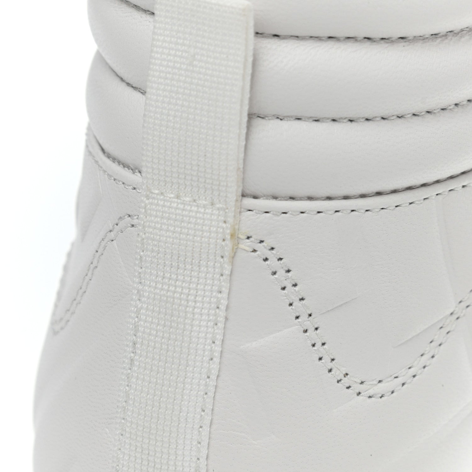 Fendi Nappa Macro FF Embossed Womens High Top Sneakers 37 White Ice 10 of 11