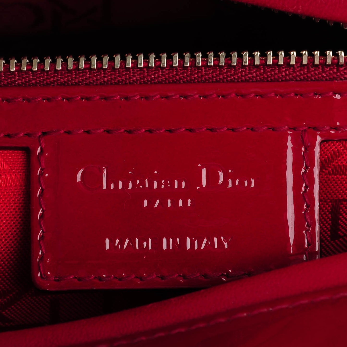 Patent Cannage Large Lady Dior Red