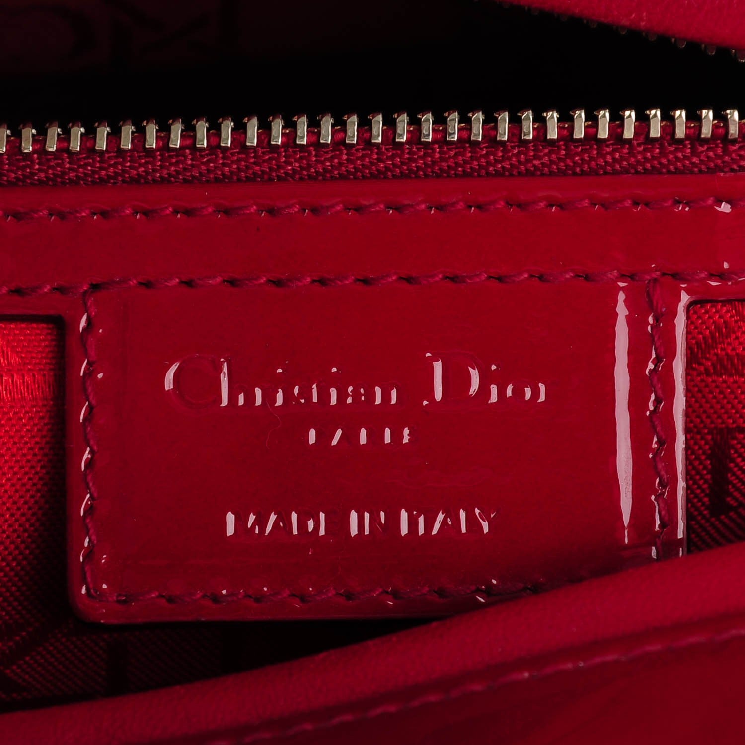 Christian Dior Patent Cannage Large Lady Dior Red 6 of 7