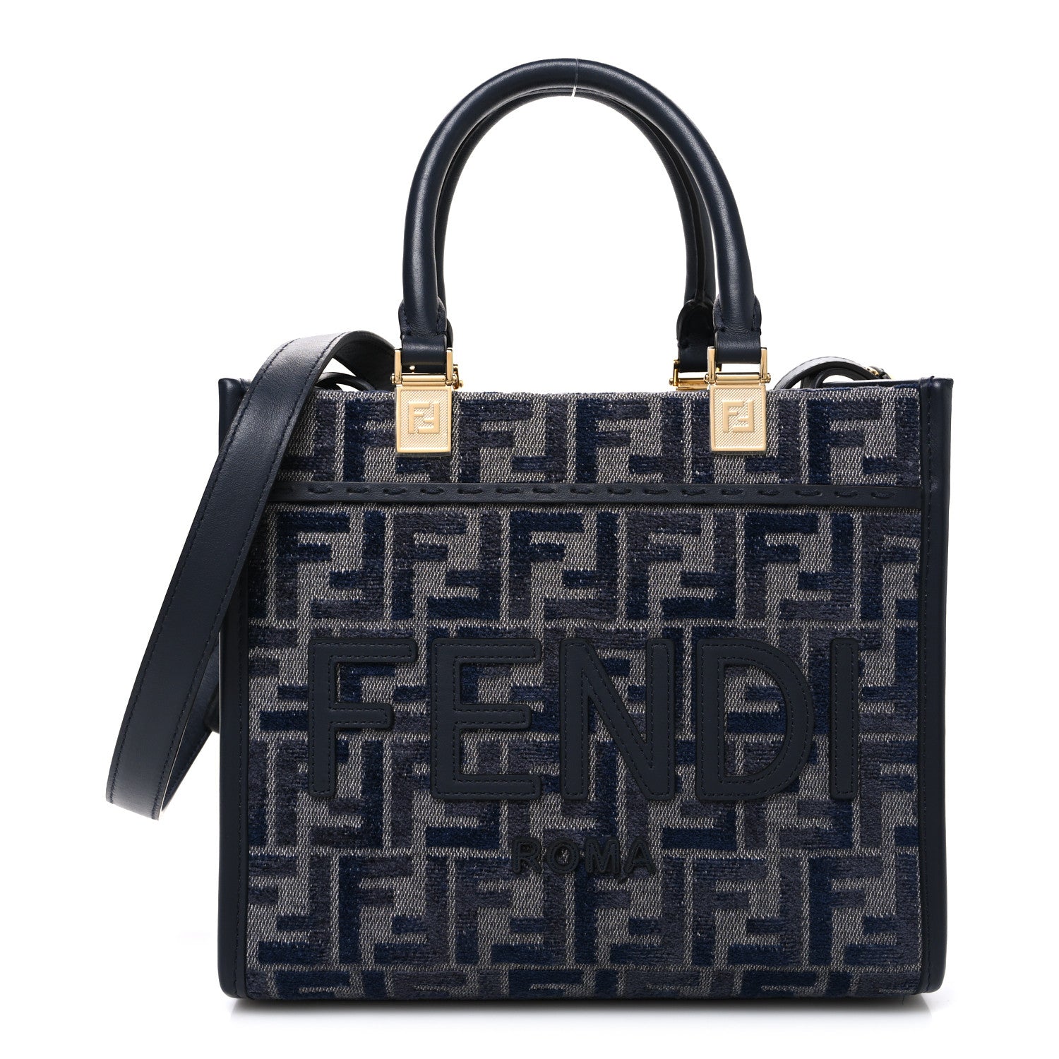 FENDI フェンディ MOD SL7485 Fendi Fabric Jacquard FF 1974 Logo Small Fendi Sunshine Shopper
