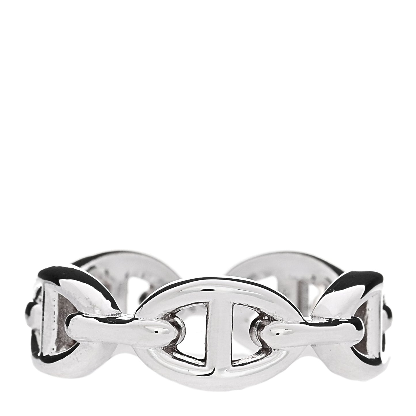 Sterling Silver PM Chaine d'Ancre Enchainee Band Ring 54 6.75