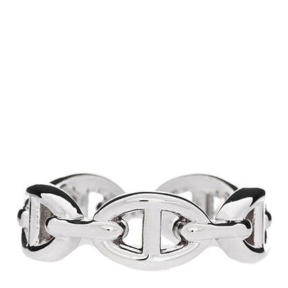Hermes Sterling Silver PM Chaine d'Ancre Enchainee Band Ring 54 6.75 3 of 6
