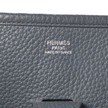 Hermes Taurillon Clemence Evelyne III GM Bleu Orage 7 of 9
