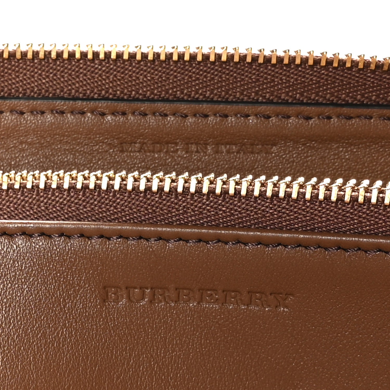 Burberry Grainy Calfskin House Check Elmore Zip Around Wallet Tan 8 of 8