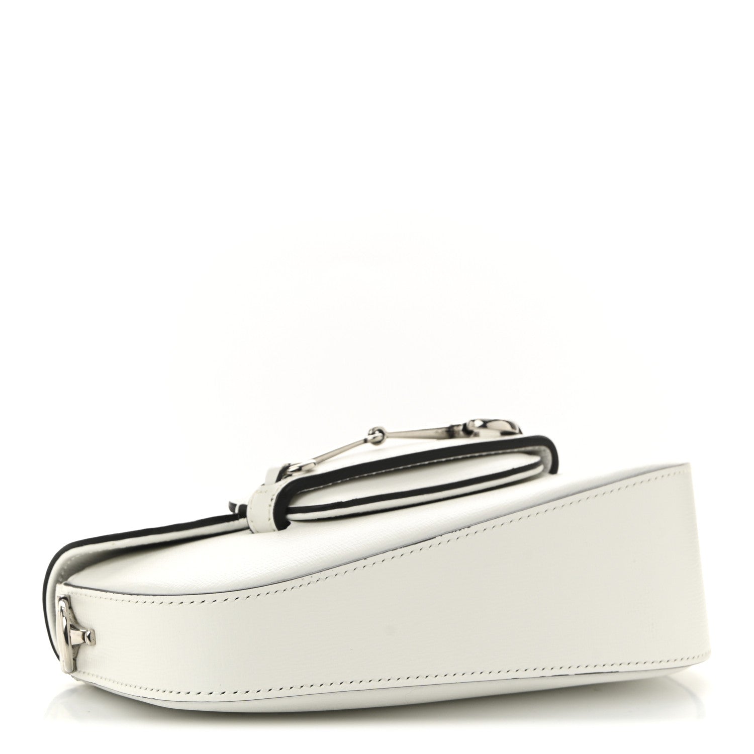 Gucci Calfskin Mini Horsebit 1955 Asymmetric Shoulder Bag Great White 4 of 10
