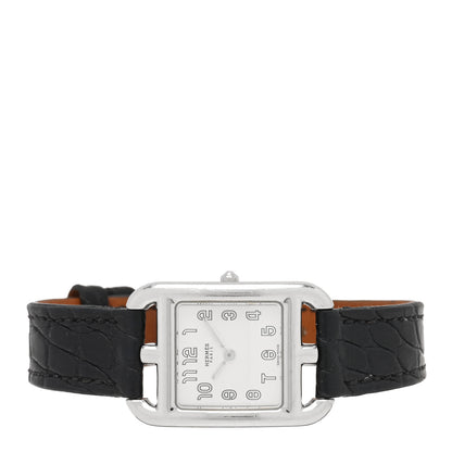 Hermes Stainless Steel Alligator 23mm Cape Cod Quartz Watch Noir 2 of 5